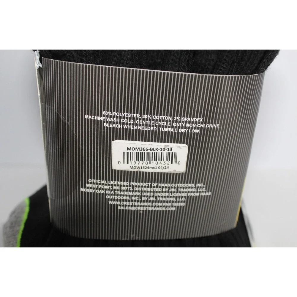 Mossy Oak Work Crew Socks Extra Cushion 10 Pair Size 10-13 Moisture Wicking Mens